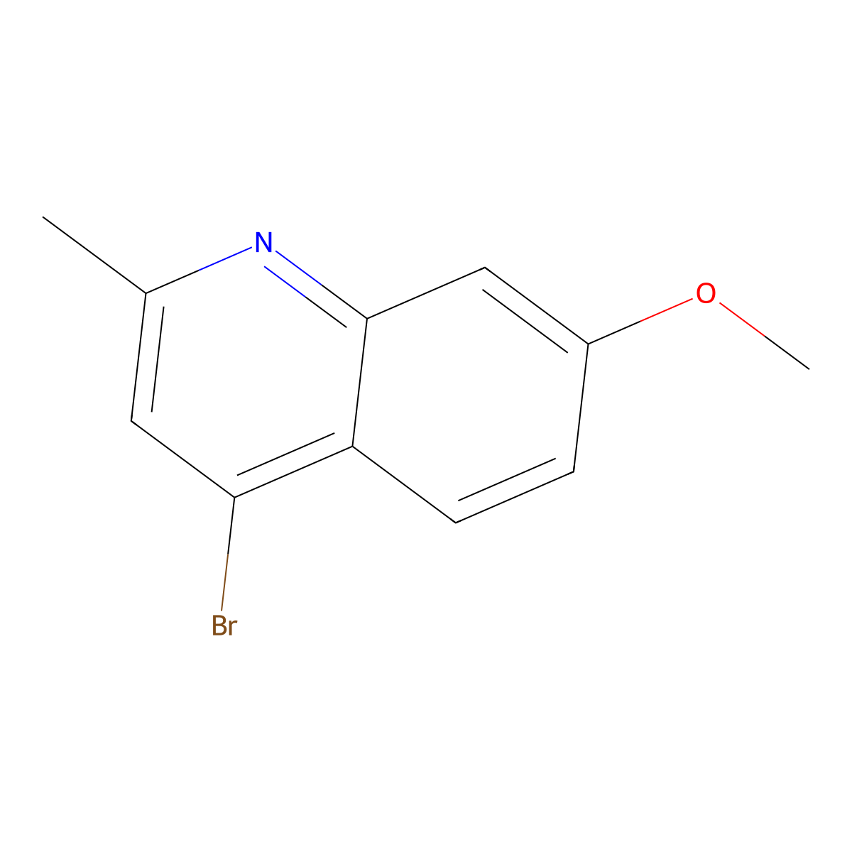 4-Bromo-7-methoxy-2-methylquinoline molecular structure, CAS 651042-71-6