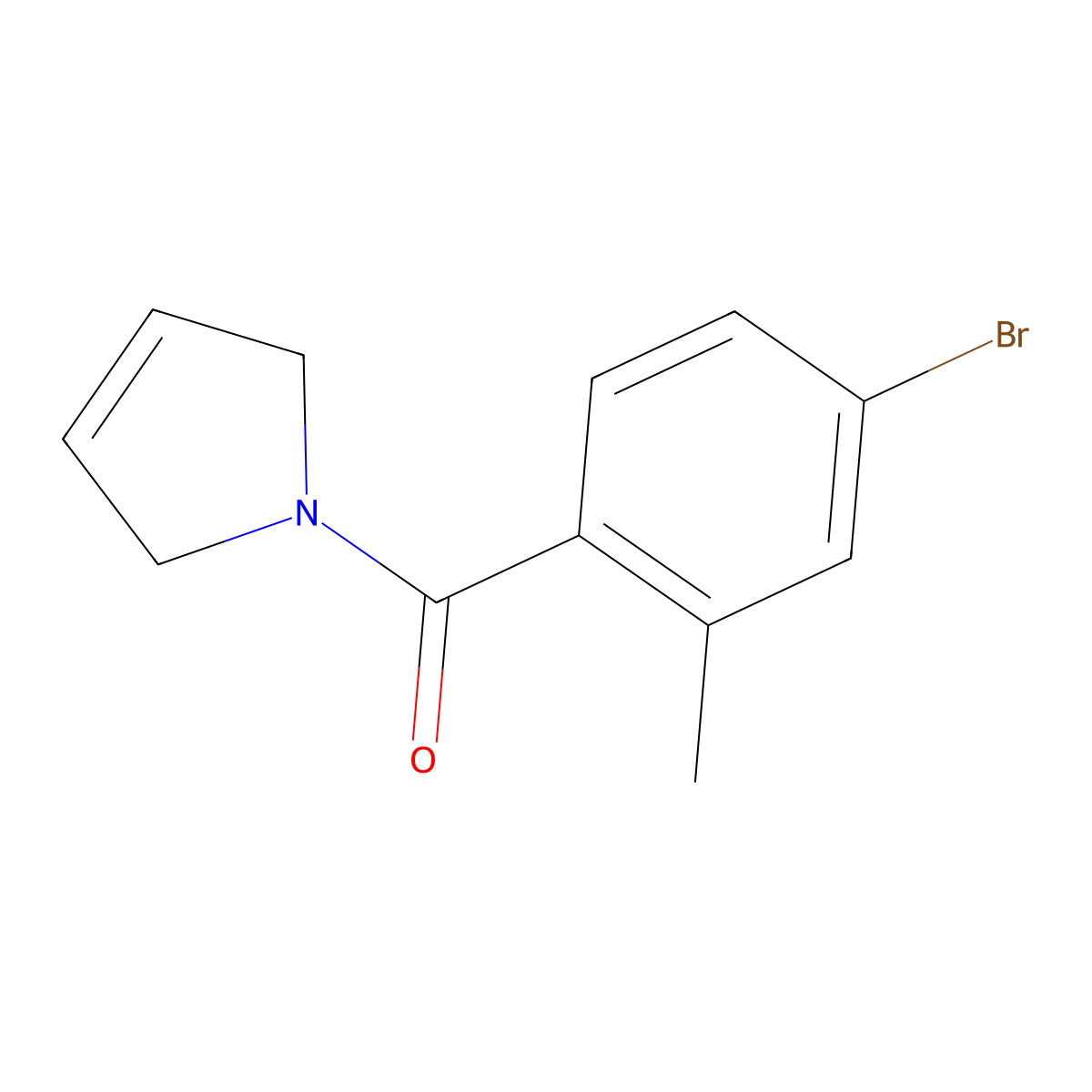 (4-Bromo-2-methylphenyl)(2,5-dihydro-1H-pyrrol-1-yl)methanone molecular structure, CAS 651045-03-3