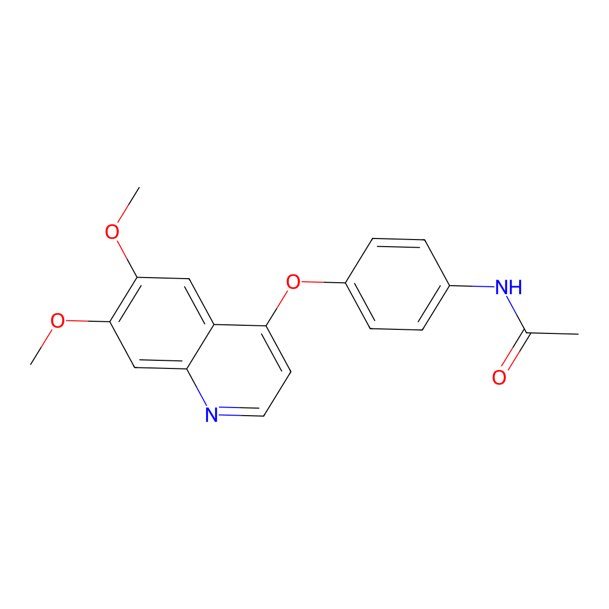 N-(4-((6,7-Dimethoxyquinolin-4-yl)oxy)phenyl)acetamide molecular structure, CAS 651054-52-3