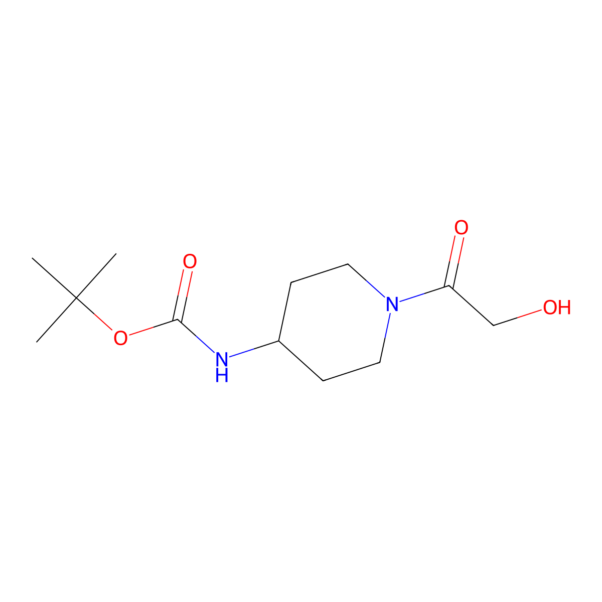 1-[4-(Boc-amino)piperidin-1-yl]-2-hydroxyethanone molecular structure, CAS 651056-64-3