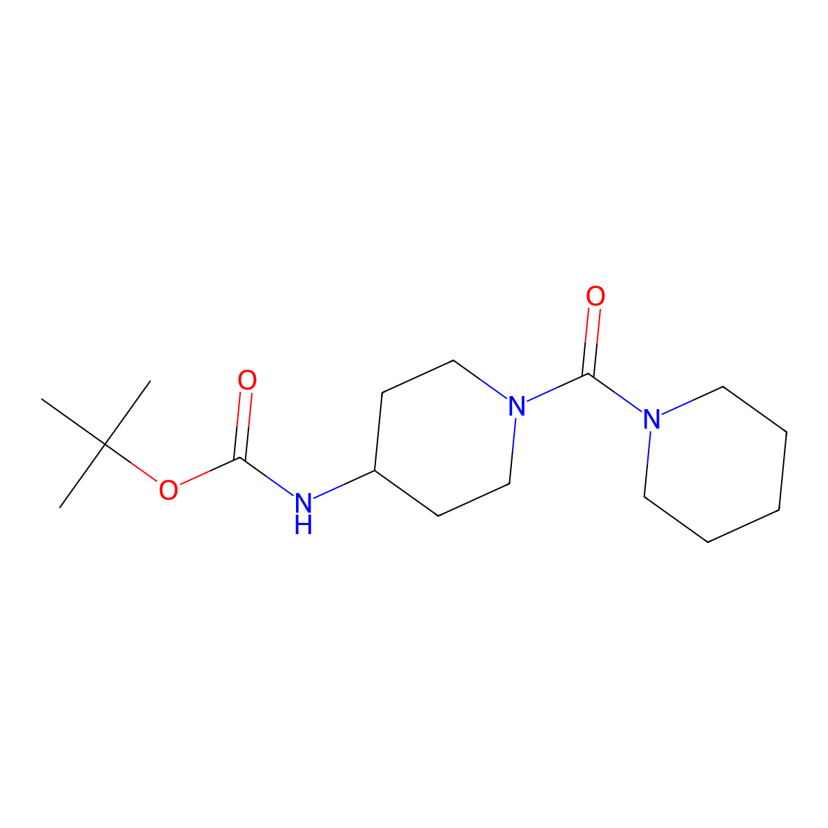 tert-Butyl 1-(piperidine-1-carbonyl)piperidin-4-ylcarbamate molecular structure, CAS 651056-70-1