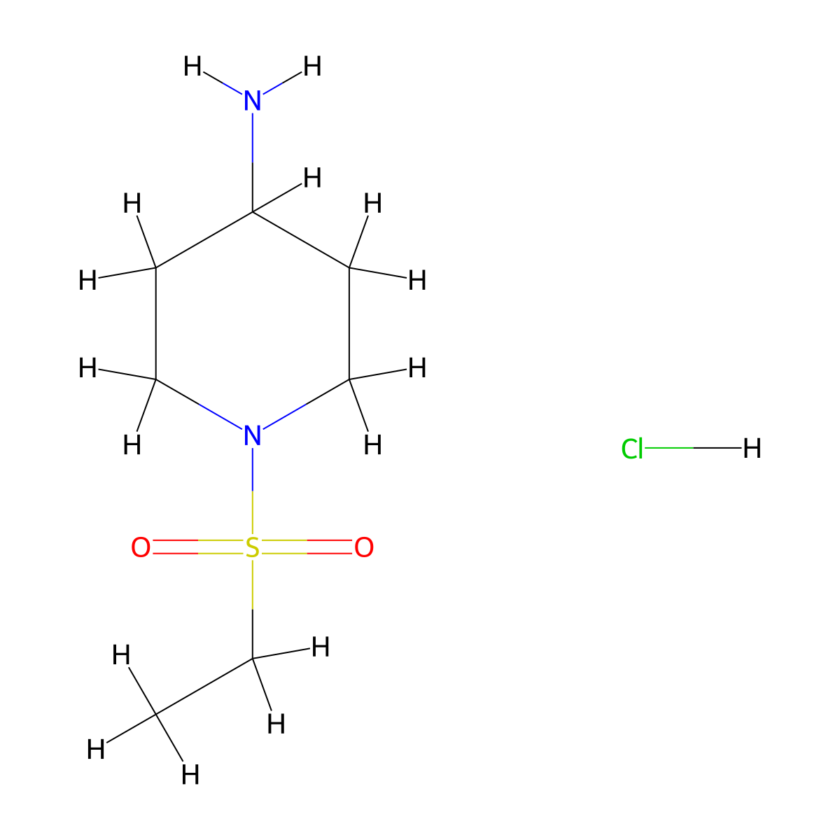 1-(Ethylsulfonyl)piperidin-4-amine hydrochloride molecular structure, CAS 651056-79-0
