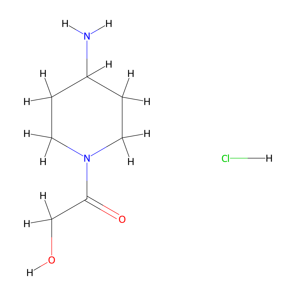 1-(4-Aminopiperidin-1-yl)-2-hydroxyethanone hydrochloride molecular structure, CAS 651056-82-5