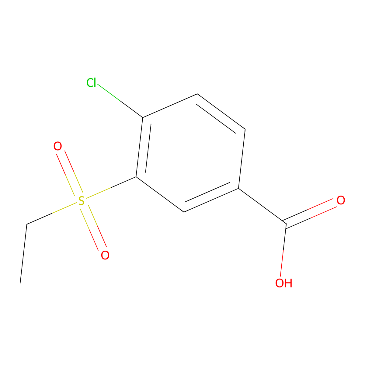 4-Chloro-3-(ethanesulfonyl)benzoic acid molecular structure, CAS 651058-93-4