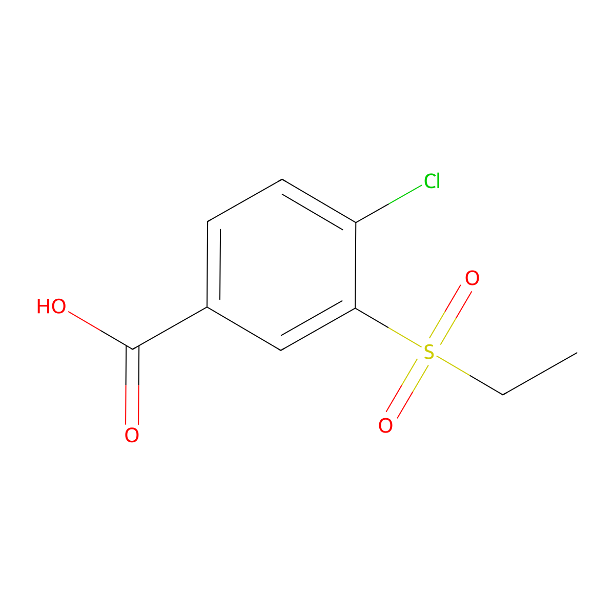 4-Chloro-3-(ethanesulfonyl)benzoic acid molecular structure, CAS 651058-93-4