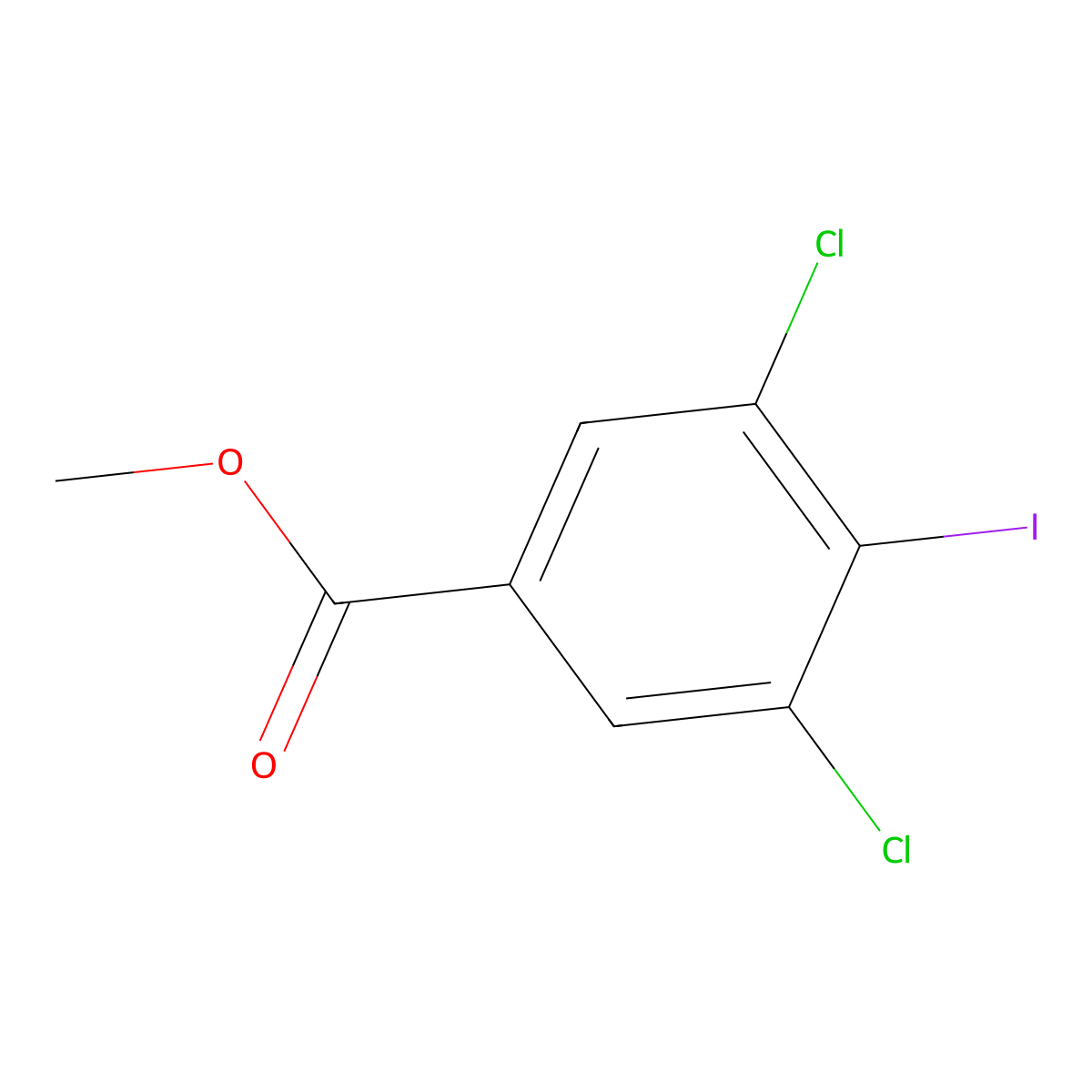 Methyl 3,5-dichloro-4-iodobenzoate molecular structure, CAS 651058-99-0