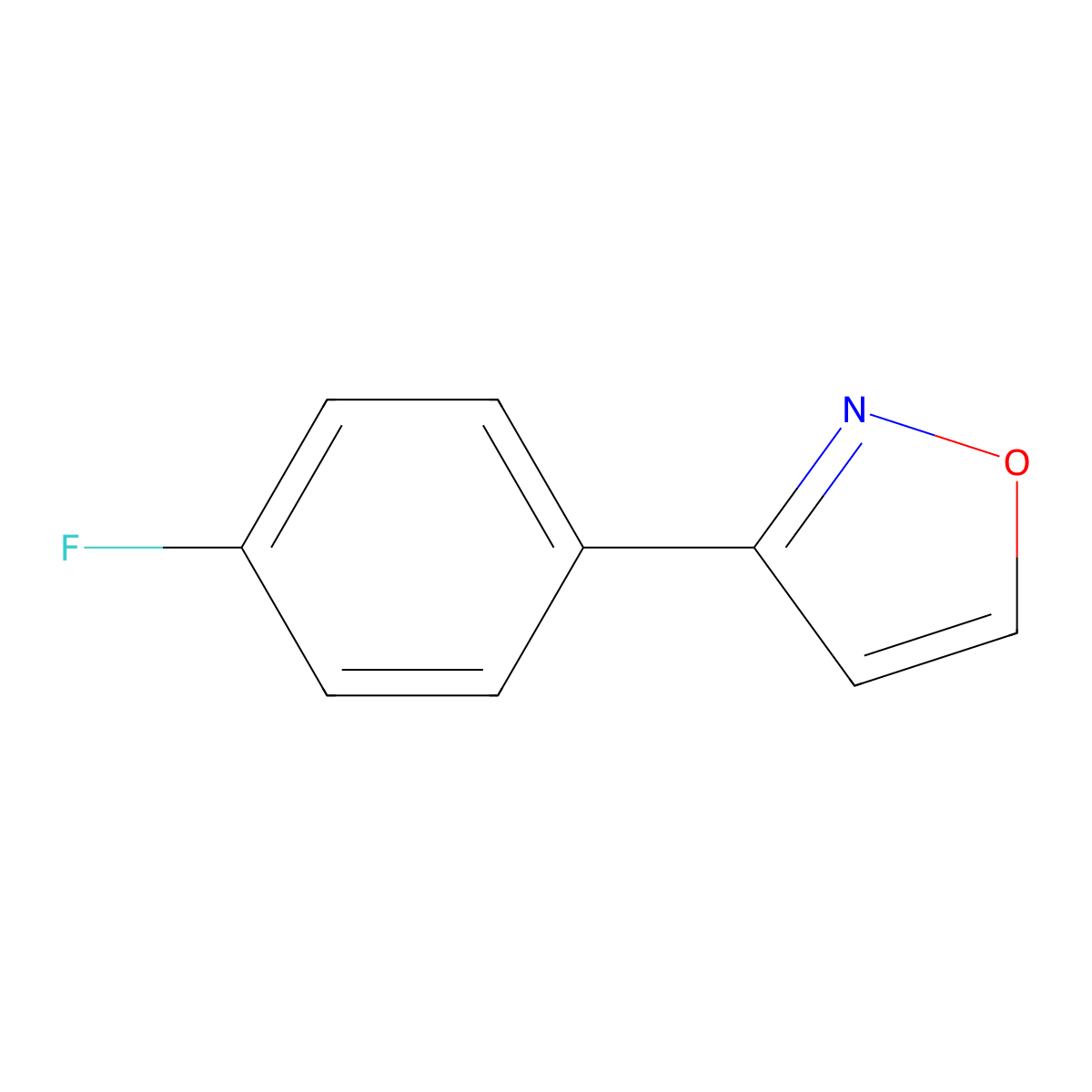 3-(4-Fluorophenyl)isoxazole molecular structure, CAS 651059-64-2