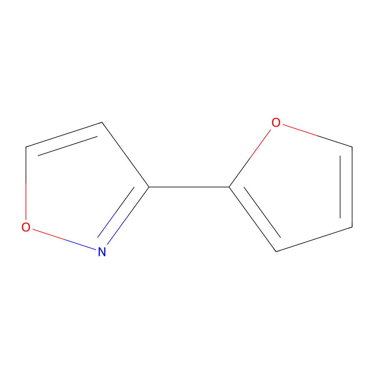 Isoxazole, 3-(2-furanyl)- molecular structure, CAS 651059-65-3