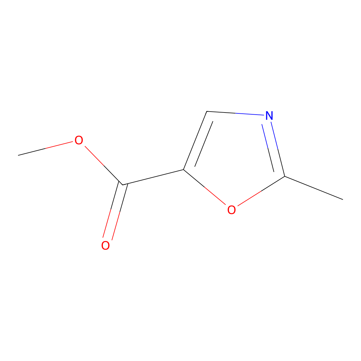 Methyl 2-methyloxazole-5-carboxylate molecular structure, CAS 651059-70-0