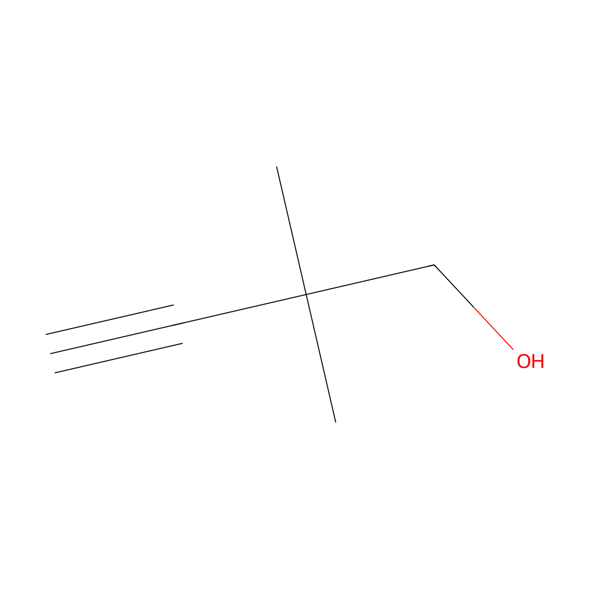 2,2-Dimethylbut-3-yn-1-ol molecular structure, CAS 65108-31-8