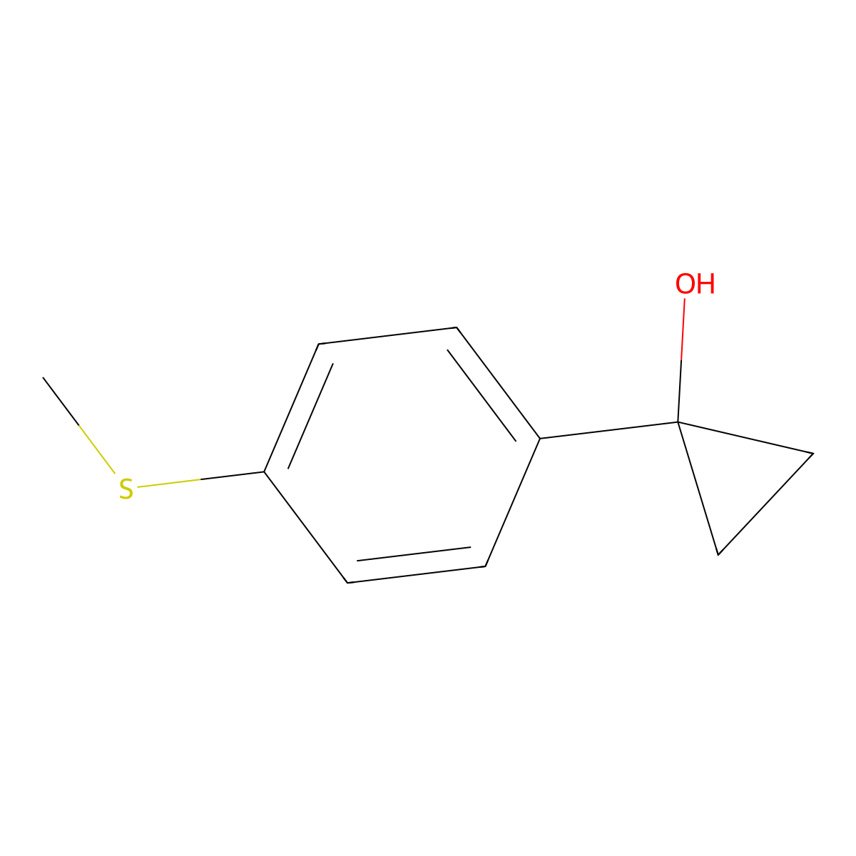 1-(4-(Methylthio)phenyl)cyclopropan-1-ol molecular structure, CAS 65109-98-0