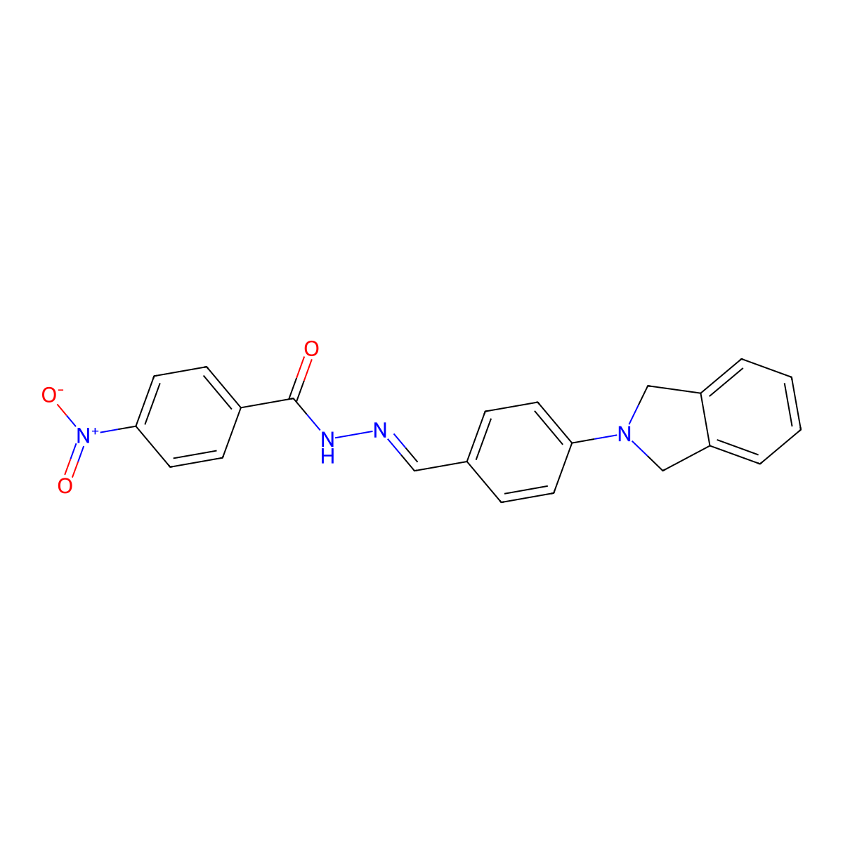 N'-{[4-(1,3-Dihydro-2H-isoindol-2-yl)phenyl]methylidene}-4-nitrobenzohydrazide molecular structure, CAS 6511-41-7