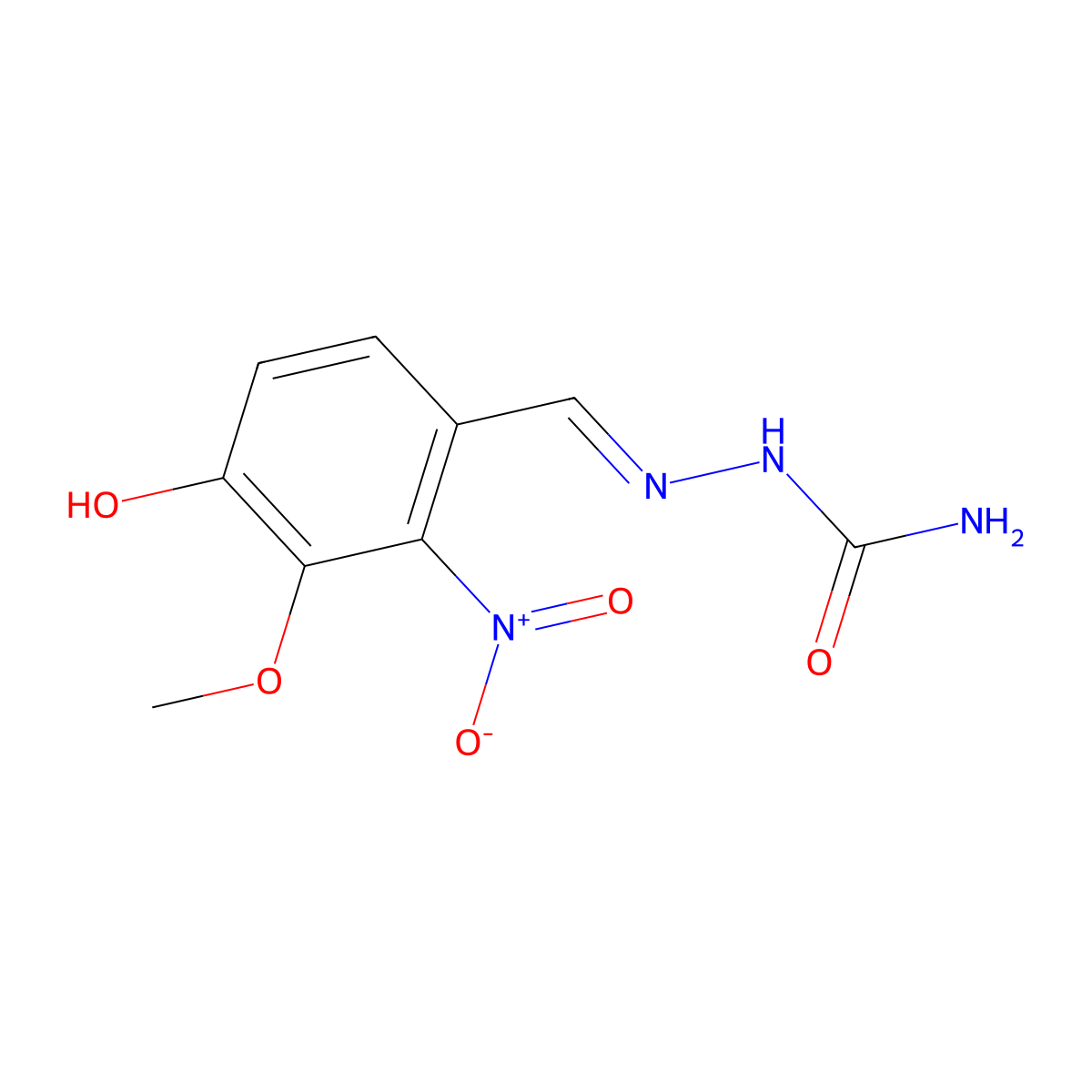 [(4-Hydroxy-3-methoxy-2-nitrophenyl)methylideneamino]urea molecular structure, CAS 6511-75-7