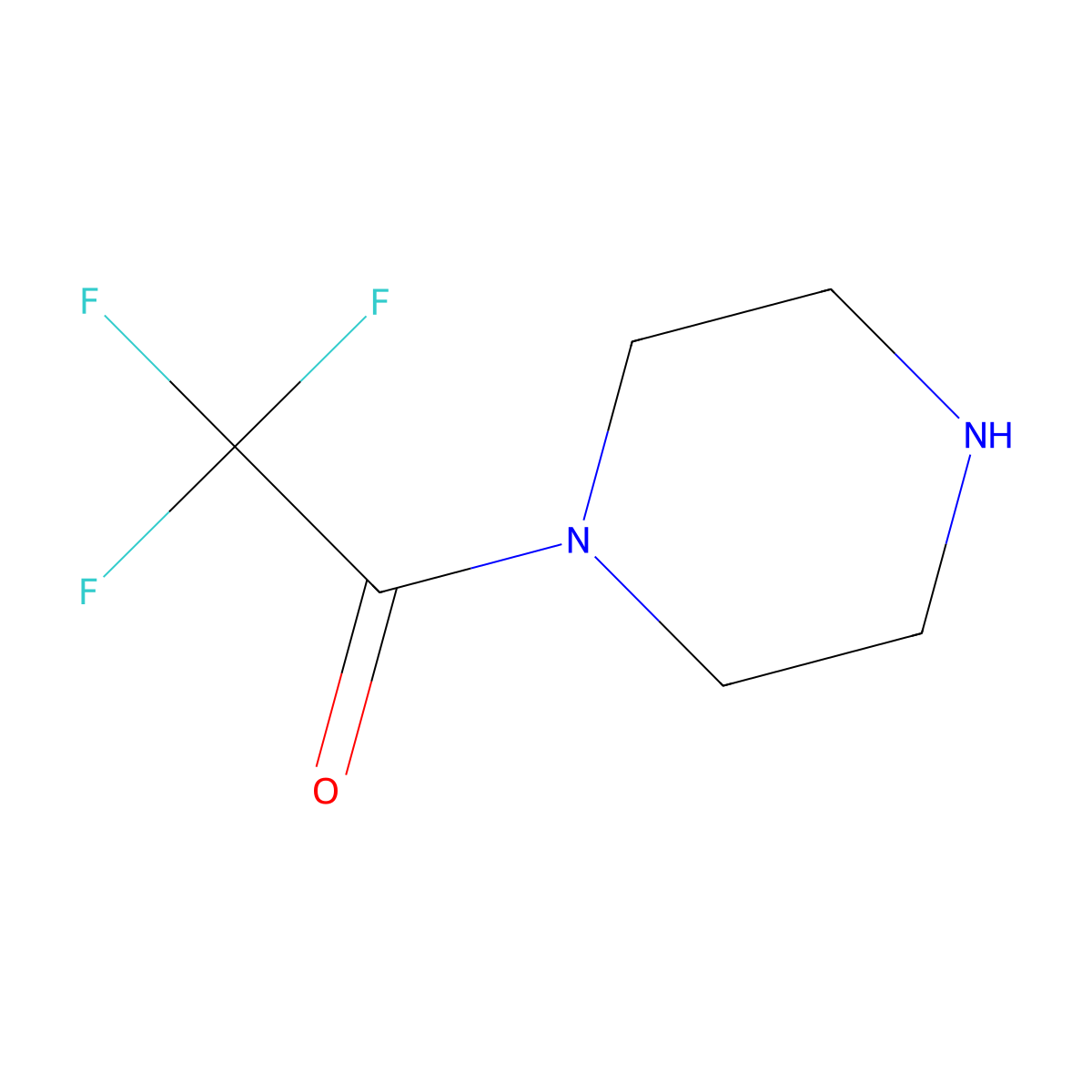 Trifluoroacetylpiperazine molecular structure, CAS 6511-88-2