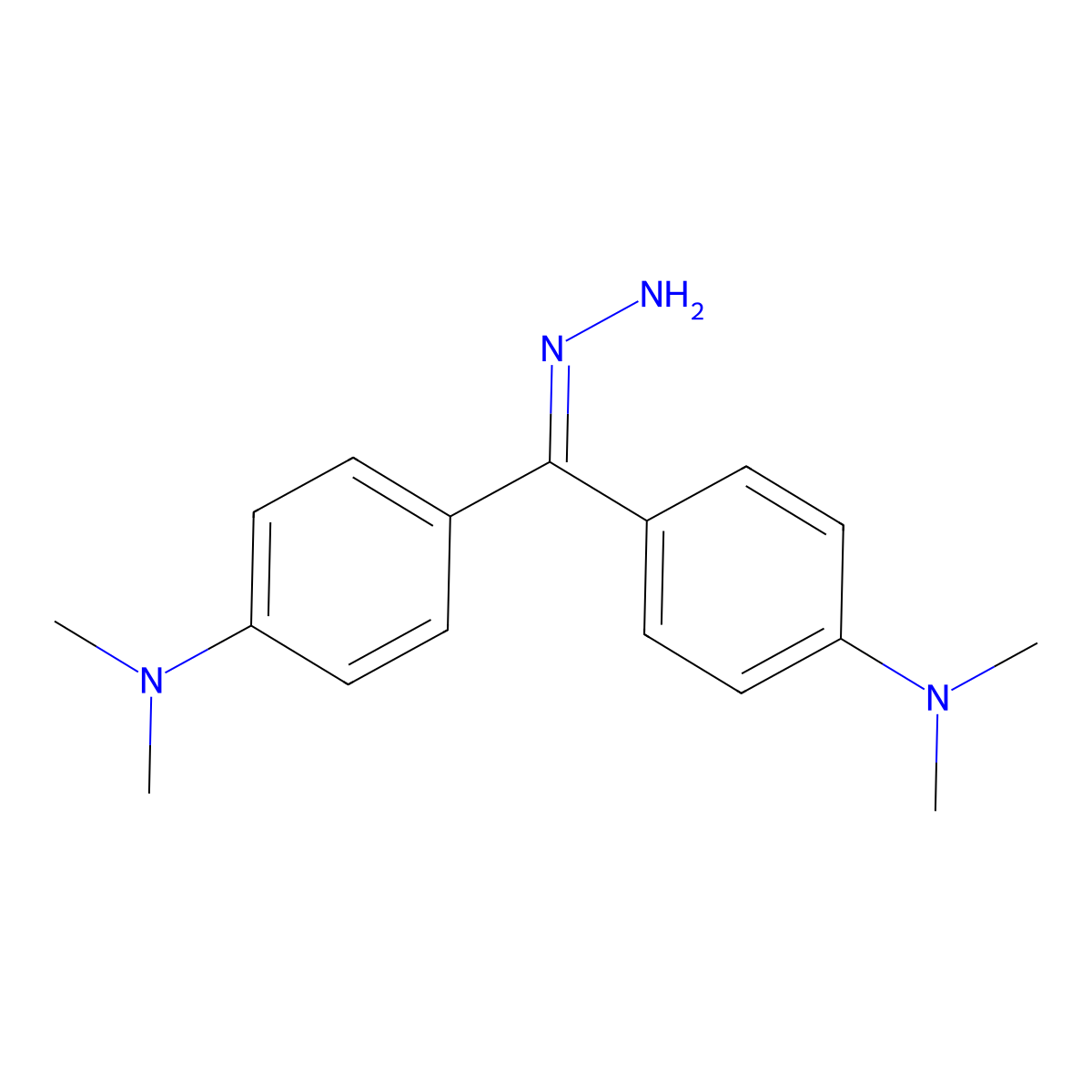 Methanone, bis(4-(dimethylamino)phenyl)-, hydrazide molecular structure, CAS 65111-92-4