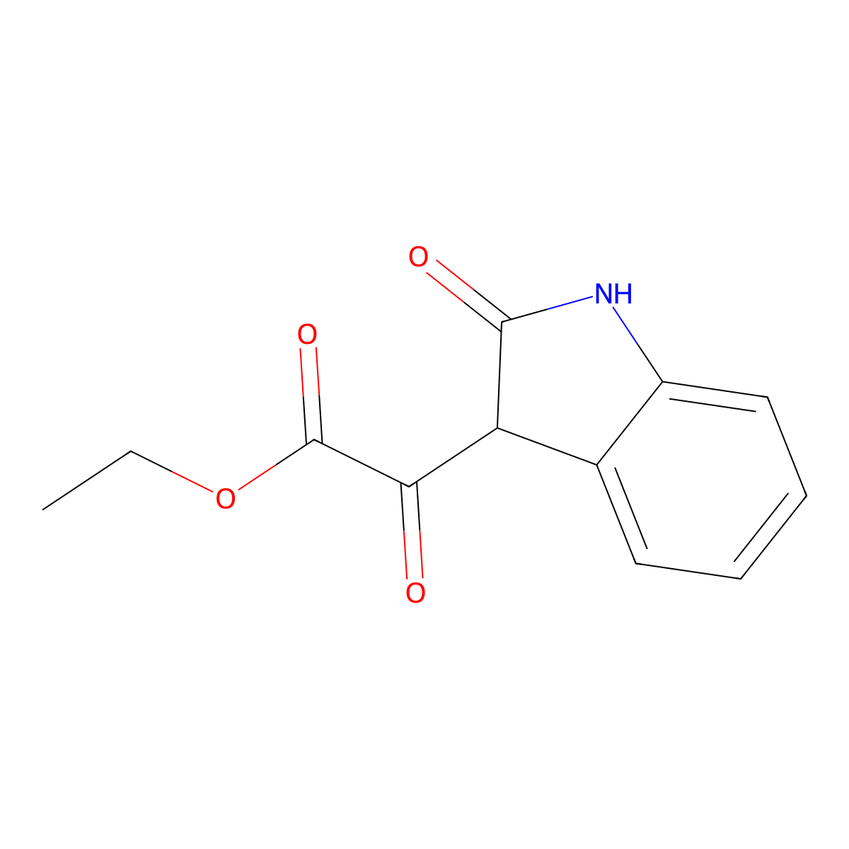 ethyl 2-oxo-2-(2-oxo-2,3-dihydro-1H-indol-3-yl)acetate molecular structure, CAS 65112-88-1