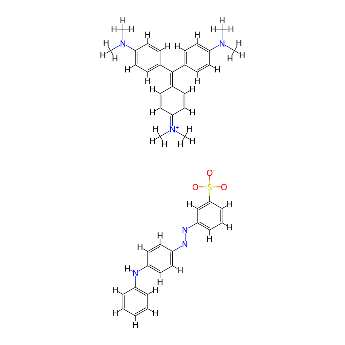Methylium, tris(4-(dimethylamino)phenyl)-, 3-(2-(4-(phenylamino)phenyl)diazenyl)benzenesulfonate (1:1) molecular structure, CAS 65113-55-5