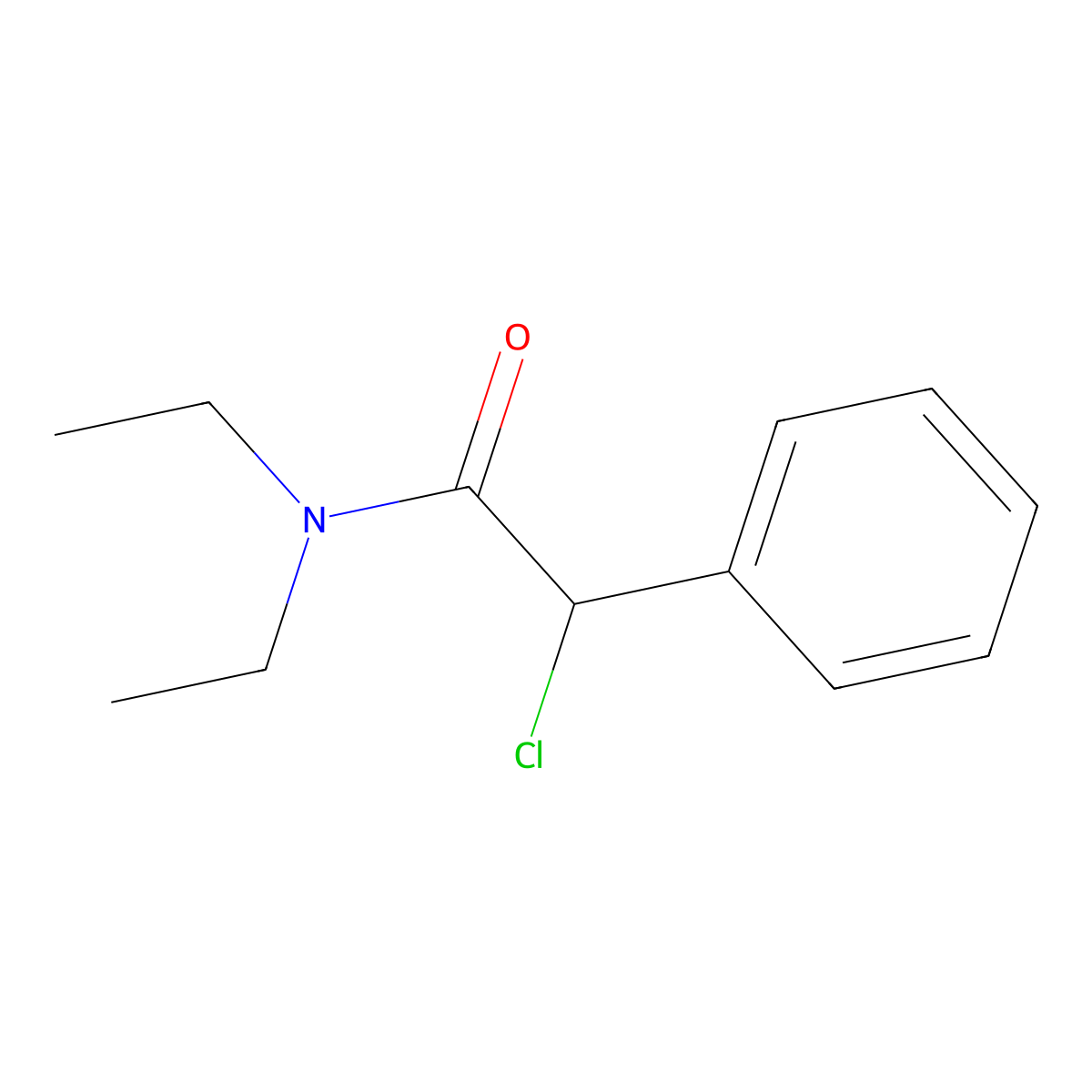 2-chloro-N,N-diethyl-2-phenylacetamide molecular structure, CAS 65117-31-9