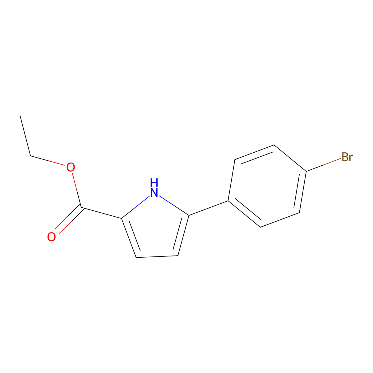 Ethyl 5-(4-bromophenyl)-1H-pyrrole-2-carboxylate molecular structure, CAS 65117-65-9