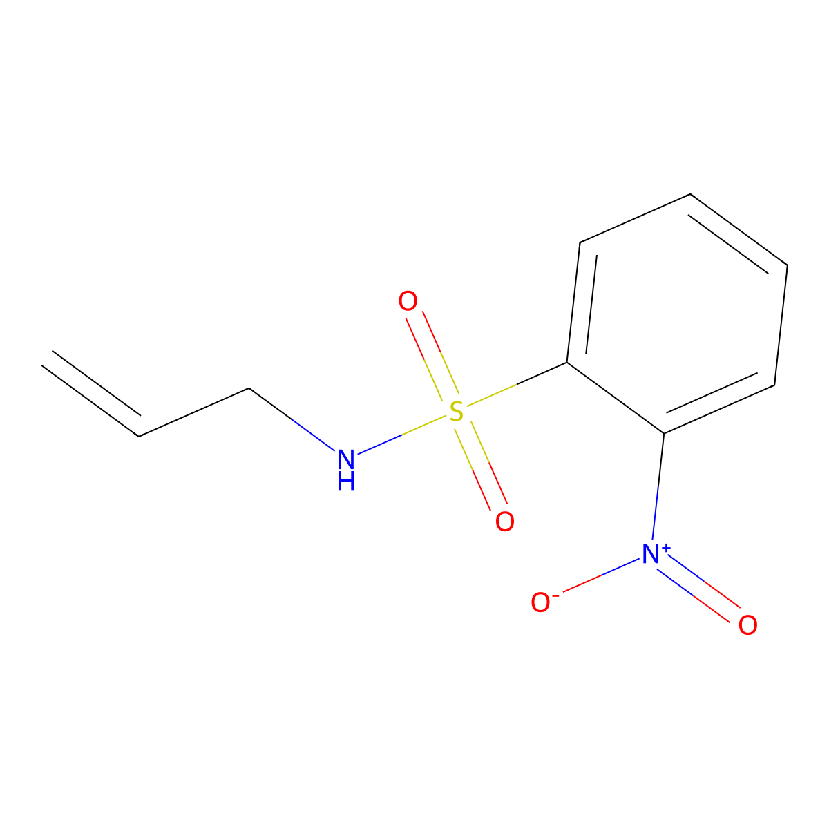 2-nitro-N-prop-2-enylbenzenesulfonamide molecular structure, CAS 65118-17-4