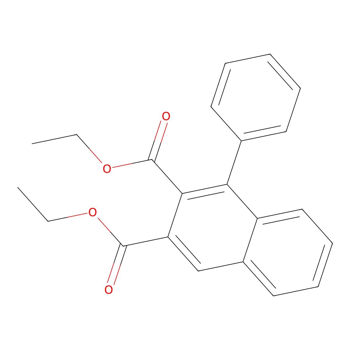 Diethyl 1-phenylnaphthalene-2,3-dicarboxylate molecular structure, CAS 6512-57-8