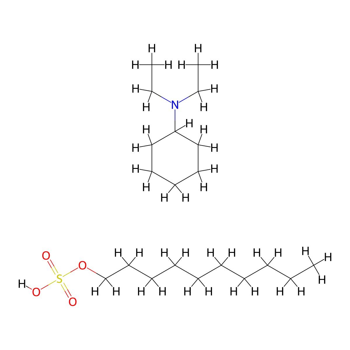 Sulfuric acid, monodecyl ester, compd. with N,N-diethylcyclohexanamine (1:1) molecular structure, CAS 65121-83-7