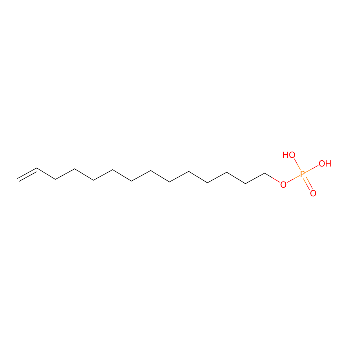 Tetradecenyl dihydrogen phosphate molecular structure, CAS 65121-90-6