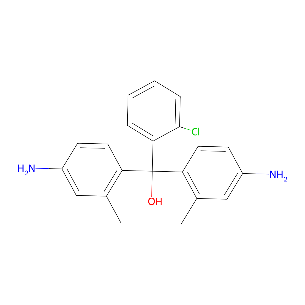 Benzenemethanol, 4-amino-alpha-(4-amino-2-methylphenyl)-alpha-(2-chlorophenyl)-2-methyl- molecular structure, CAS 65122-41-0