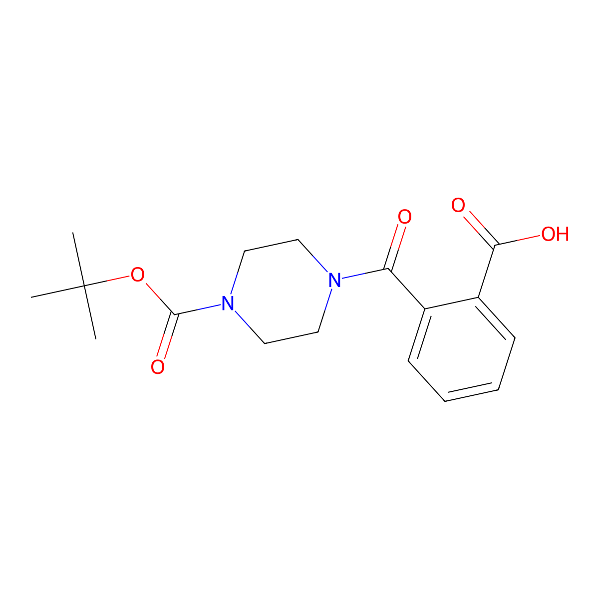 2-(4-Boc-piperazine-1-carbonyl)benzoic acid molecular structure, CAS 651293-35-5