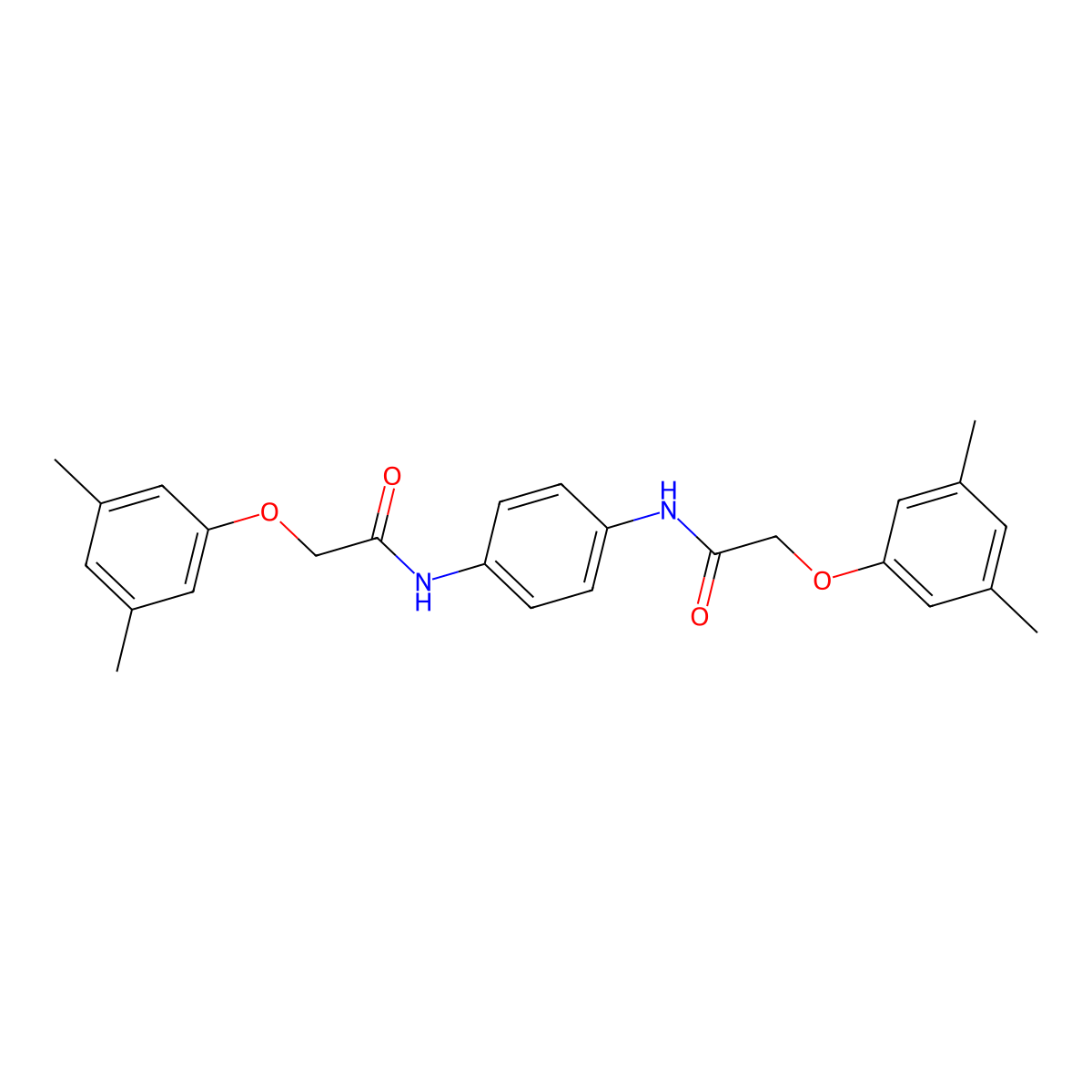 2-(3,5-dimethylphenoxy)-N-[4-[[2-(3,5-dimethylphenoxy)acetyl]amino]phenyl]acetamide molecular structure, CAS 651294-78-9