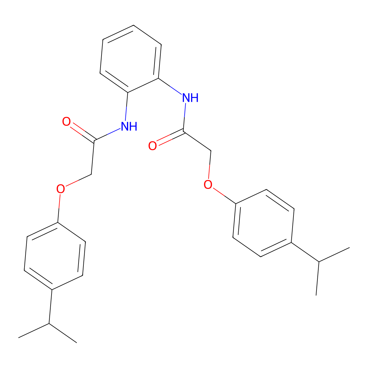 2-(4-propan-2-ylphenoxy)-N-[2-[[2-(4-propan-2-ylphenoxy)acetyl]amino]phenyl]acetamide molecular structure, CAS 651295-20-4