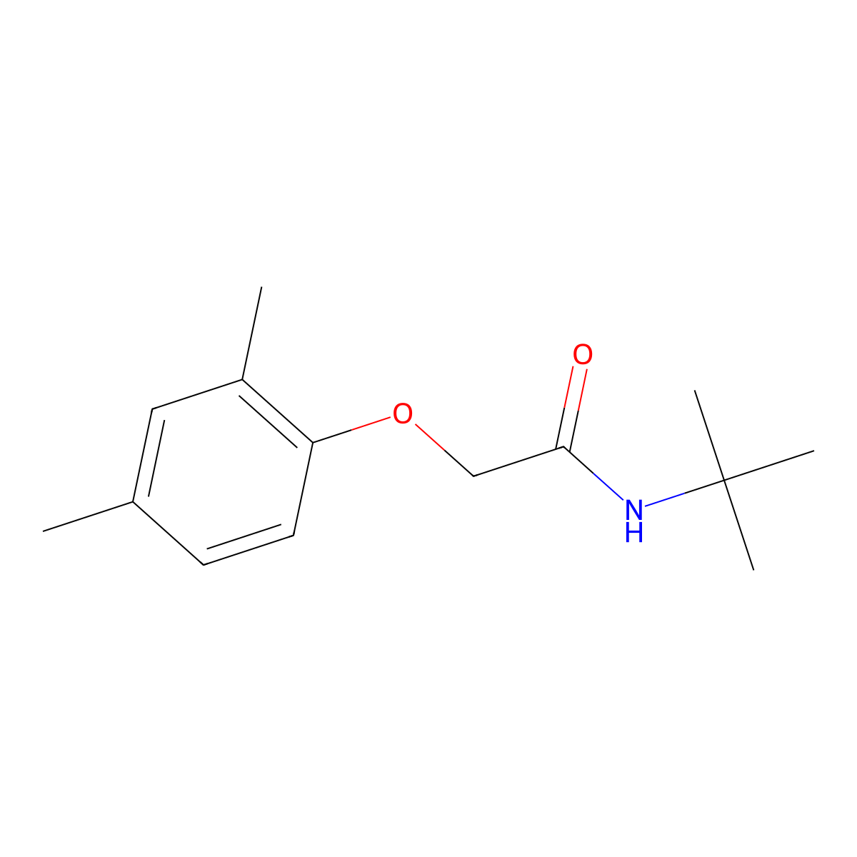 N-(tert-butyl)-2-(2,4-dimethylphenoxy)acetamide molecular structure, CAS 651295-37-3