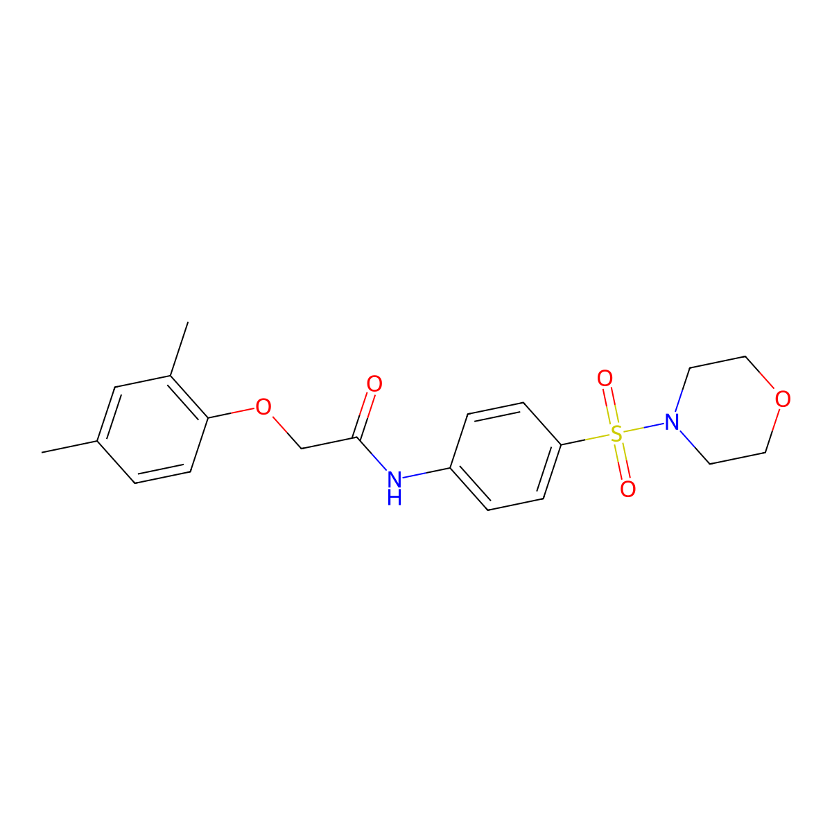 2-(2,4-dimethylphenoxy)-N-[4-(4-morpholinylsulfonyl)phenyl]acetamide molecular structure, CAS 651295-47-5