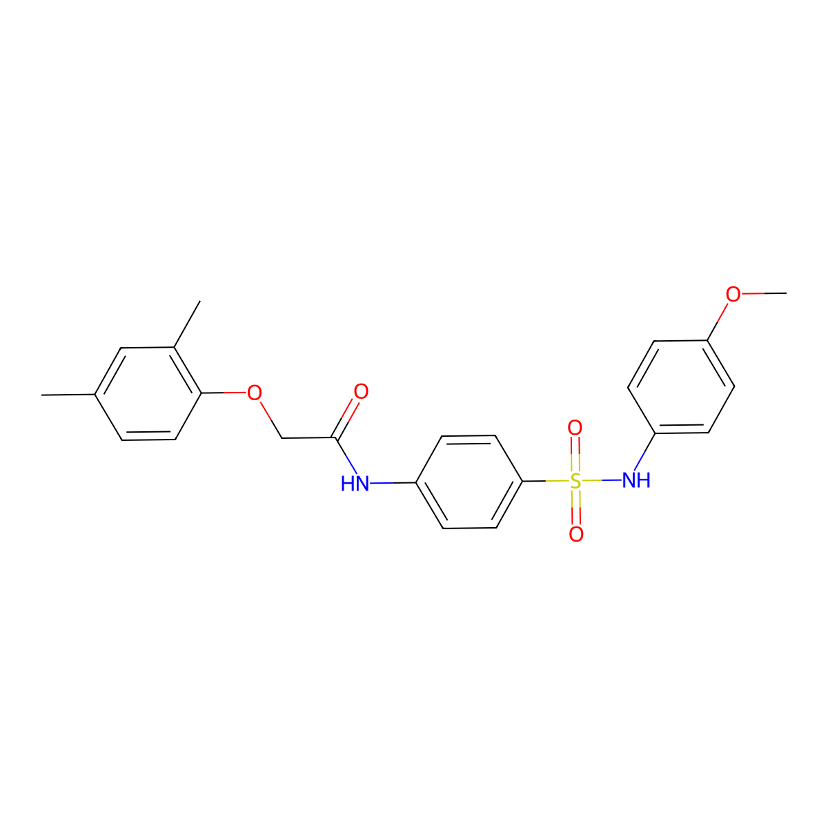2-(2,4-dimethylphenoxy)-N-[4-[(4-methoxyphenyl)sulfamoyl]phenyl]acetamide molecular structure, CAS 651295-55-5