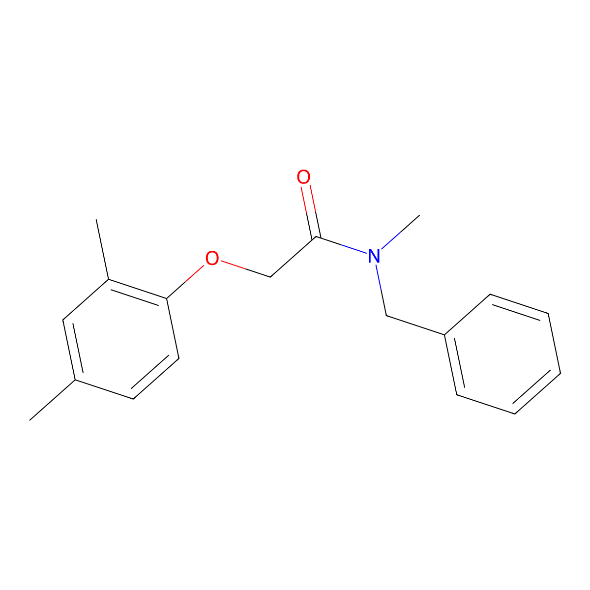 N-benzyl-2-(2,4-dimethylphenoxy)-N-methylacetamide molecular structure, CAS 651295-59-9