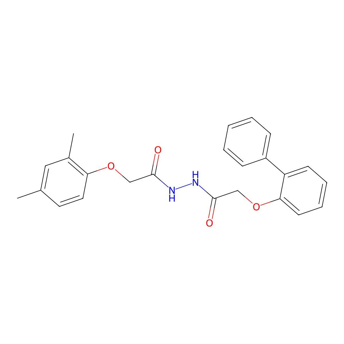 2-(2,4-dimethylphenoxy)-N'-[2-(2-phenylphenoxy)acetyl]acetohydrazide molecular structure, CAS 651295-64-6