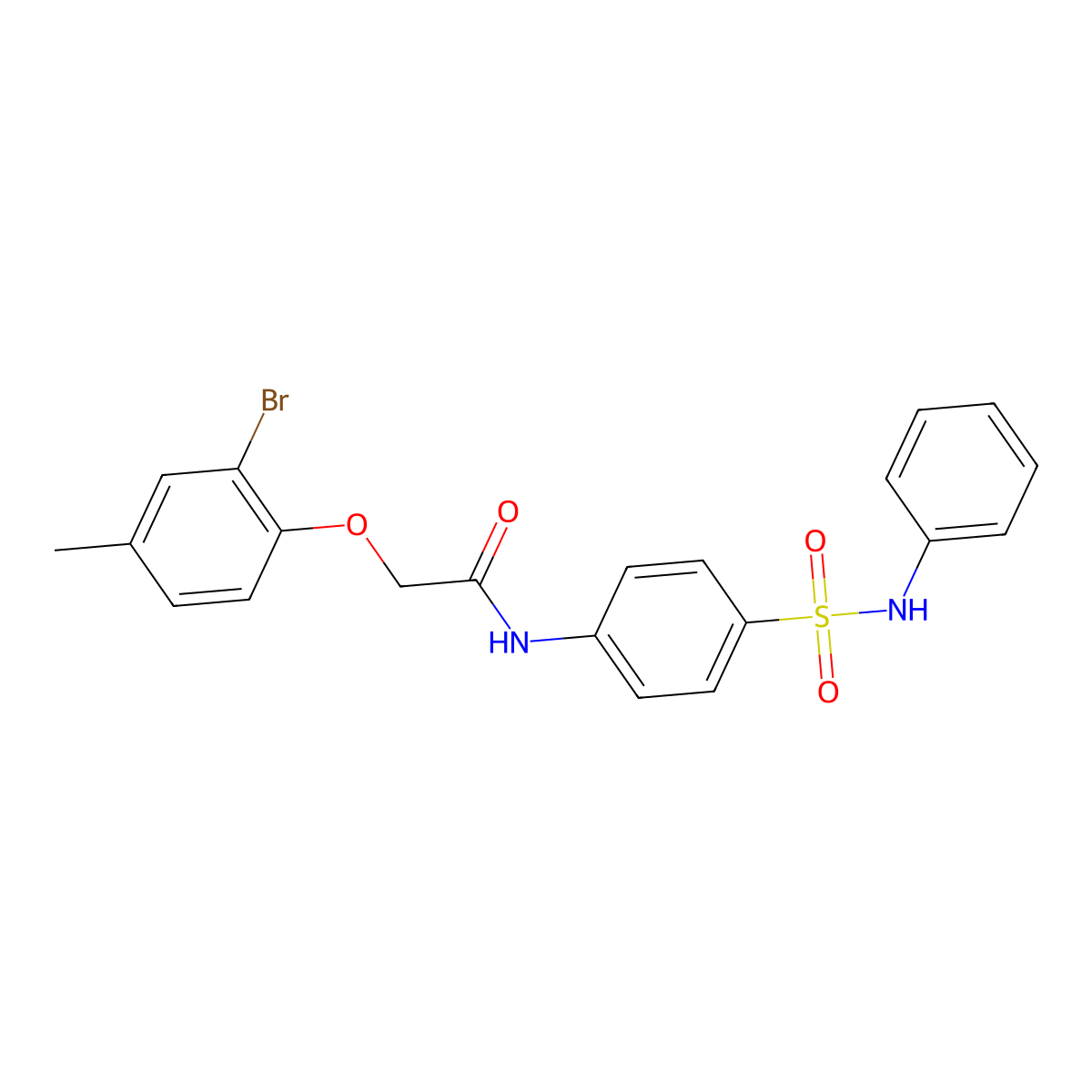 2-(2-bromo-4-methylphenoxy)-N-[4-(phenylsulfamoyl)phenyl]acetamide molecular structure, CAS 651296-31-0