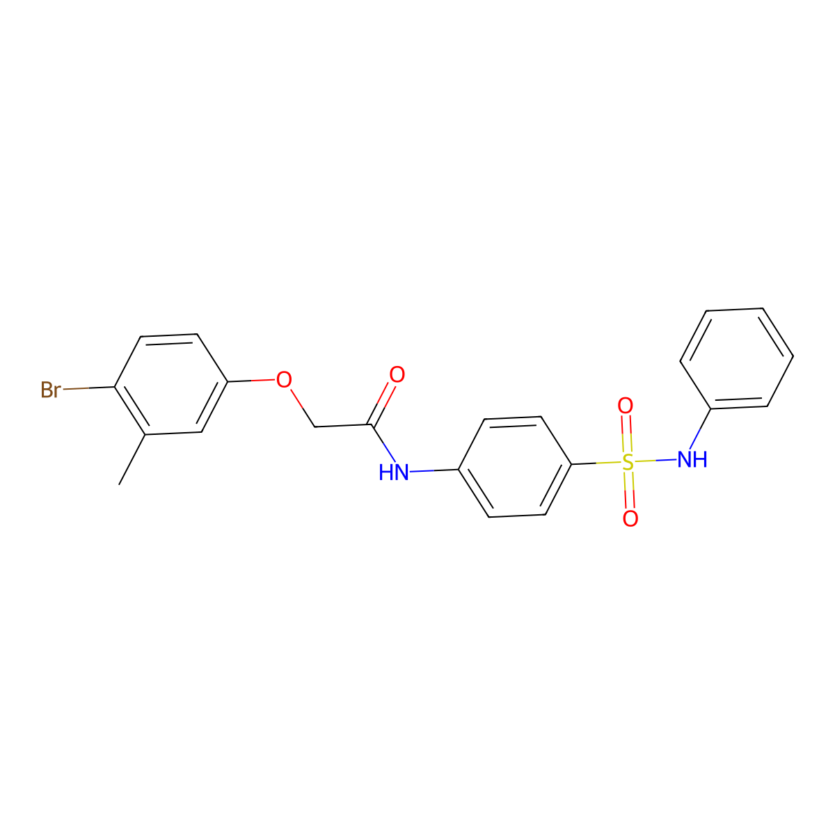 2-(4-bromo-3-methylphenoxy)-N-[4-(phenylsulfamoyl)phenyl]acetamide molecular structure, CAS 651296-43-4