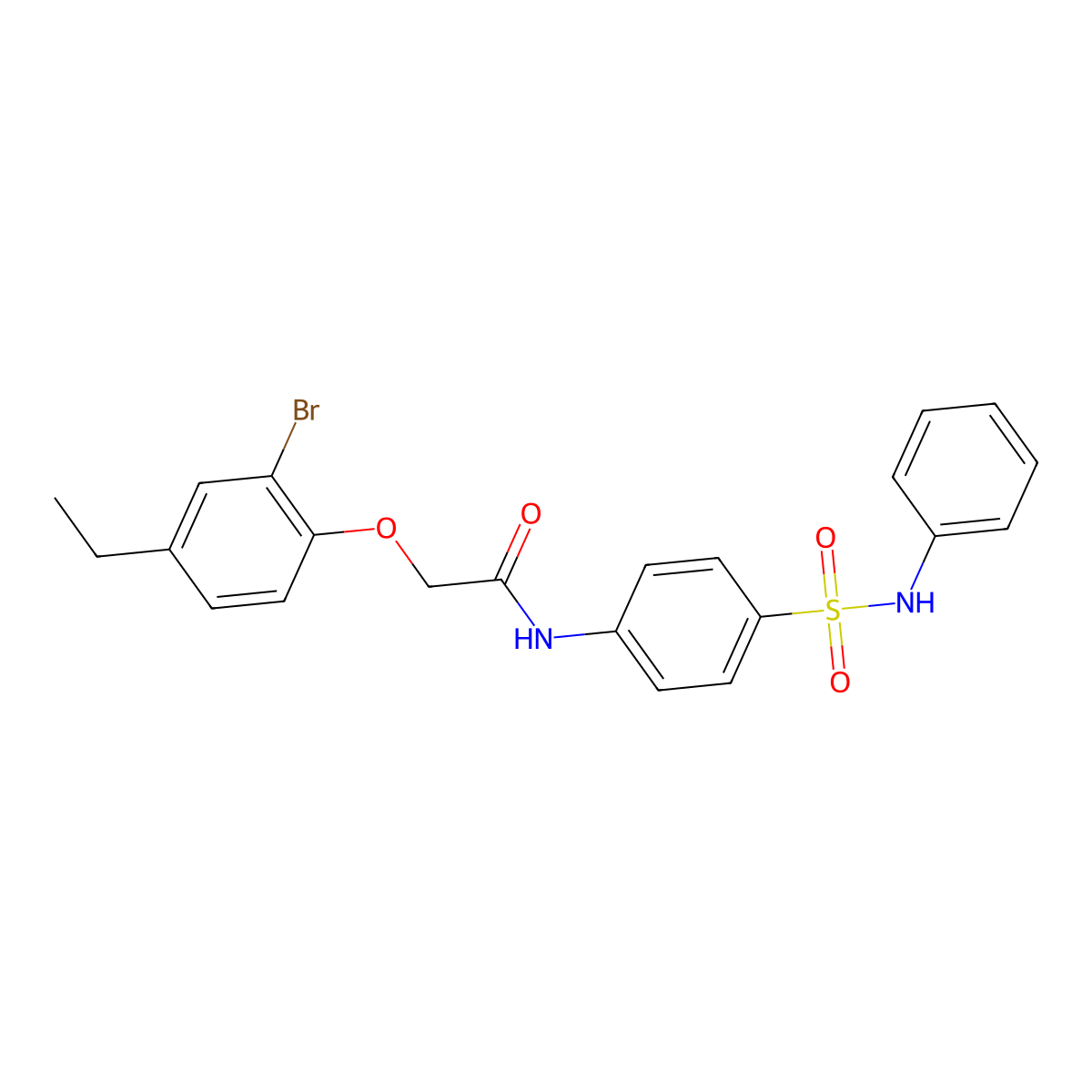 2-(2-bromo-4-ethylphenoxy)-N-[4-(phenylsulfamoyl)phenyl]acetamide molecular structure, CAS 651296-55-8