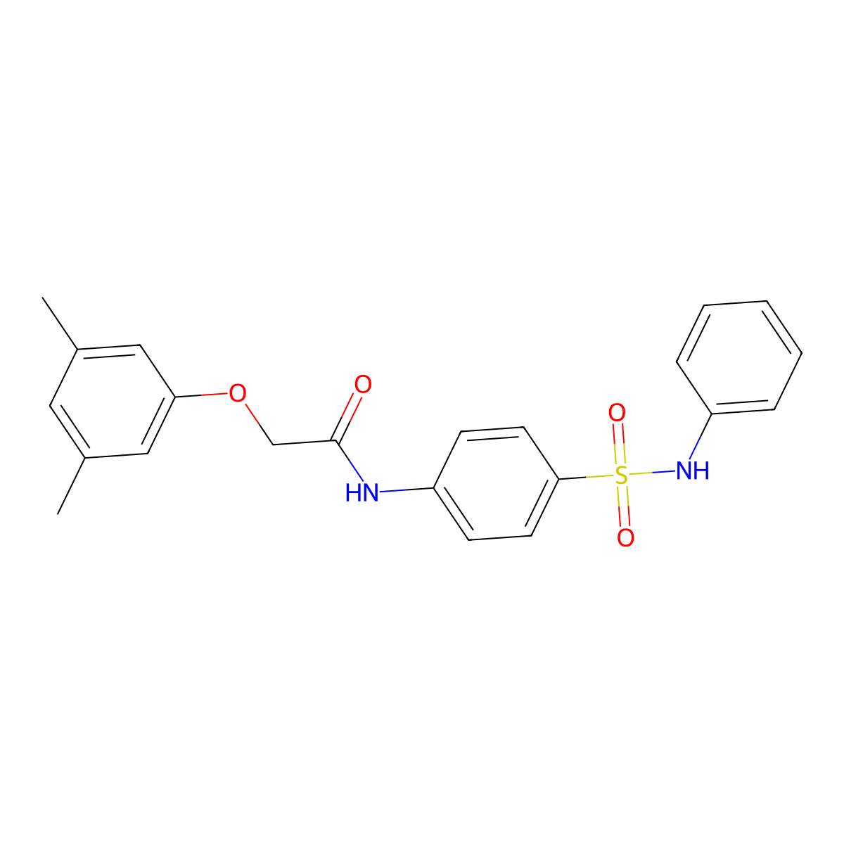 2-(3,5-dimethylphenoxy)-N-[4-(phenylsulfamoyl)phenyl]acetamide molecular structure, CAS 651296-66-1