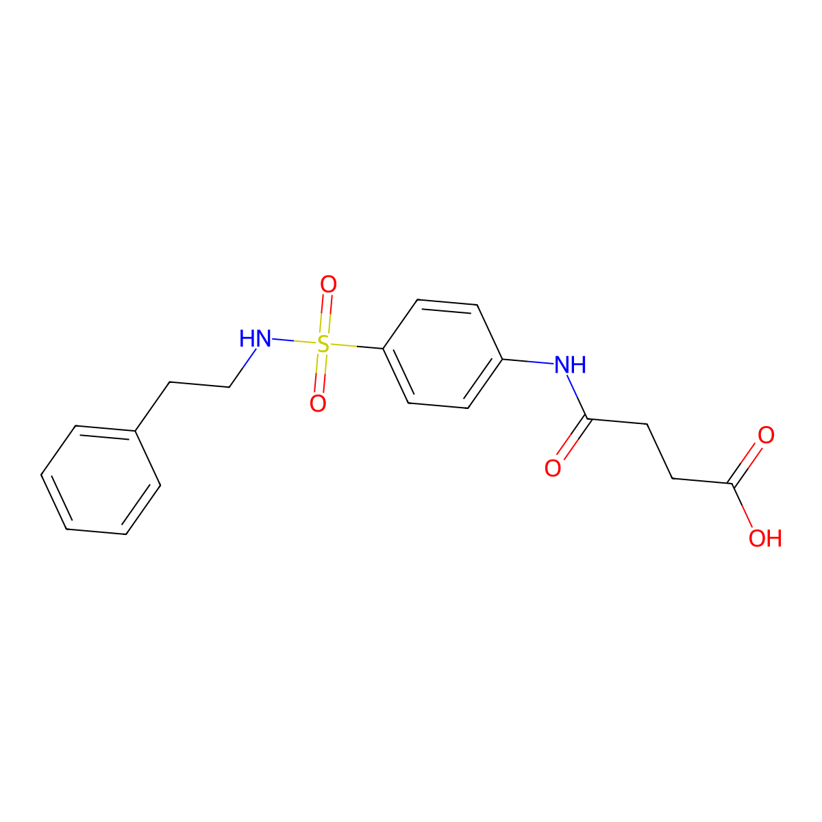 4-oxo-4-((4-(N-phenethylsulfamoyl)phenyl)amino)butanoic acid molecular structure, CAS 651296-74-1