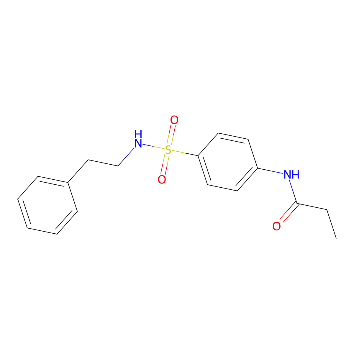 N-{4-[(2-phenylethyl)sulfamoyl]phenyl}propanamide molecular structure, CAS 651296-78-5