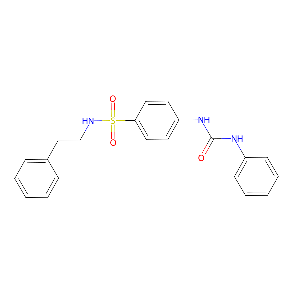 4-[(anilinocarbonyl)amino]-N-(2-phenylethyl)benzenesulfonamide molecular structure, CAS 651296-81-0