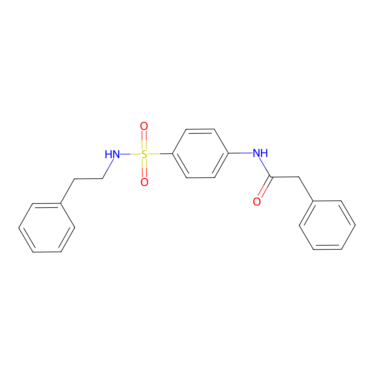 2-phenyl-N-(4-{[(2-phenylethyl)amino]sulfonyl}phenyl)acetamide molecular structure, CAS 651296-94-5
