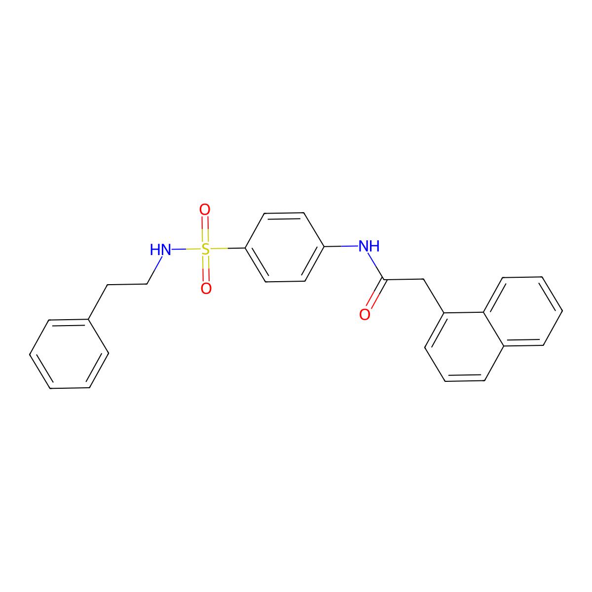 2-(1-naphthyl)-N-(4-{[(2-phenylethyl)amino]sulfonyl}phenyl)acetamide molecular structure, CAS 651297-12-0