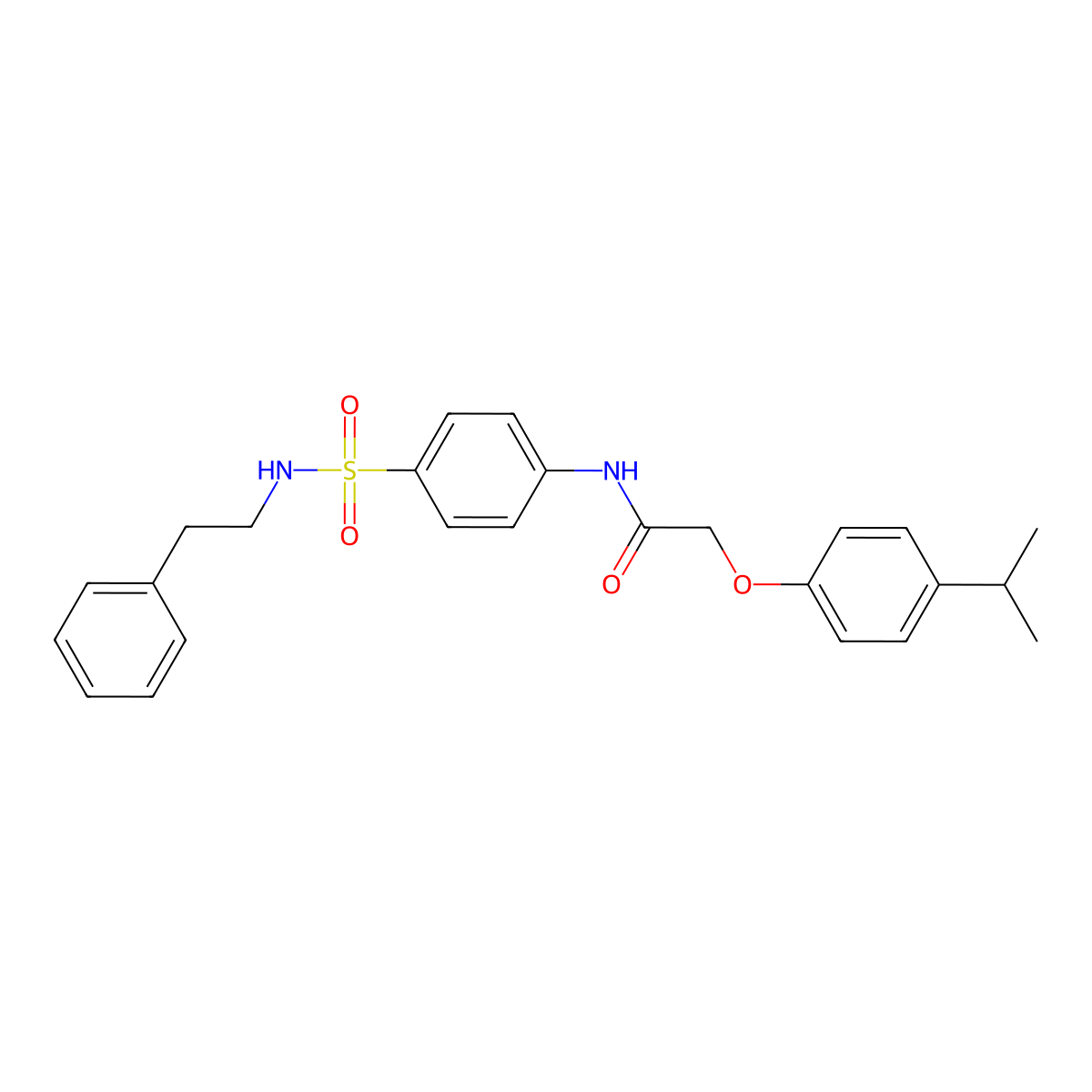 2-(4-isopropylphenoxy)-N-(4-{[(2-phenylethyl)amino]sulfonyl}phenyl)acetamide molecular structure, CAS 651297-30-2