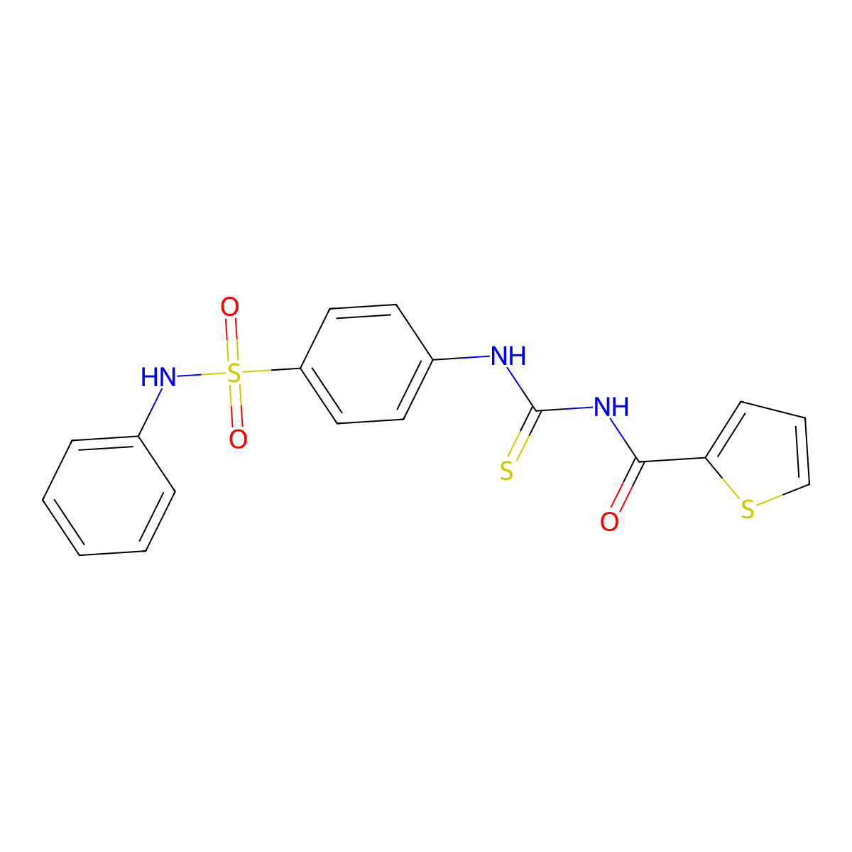 N-[[4-(phenylsulfamoyl)phenyl]carbamothioyl]thiophene-2-carboxamide molecular structure, CAS 651297-42-6