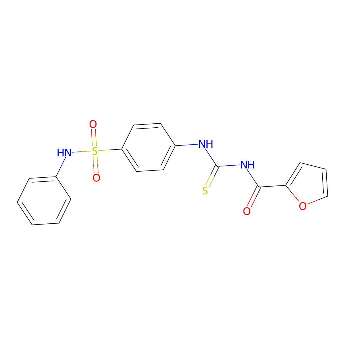 N-[[4-(phenylsulfamoyl)phenyl]carbamothioyl]furan-2-carboxamide molecular structure, CAS 651297-45-9