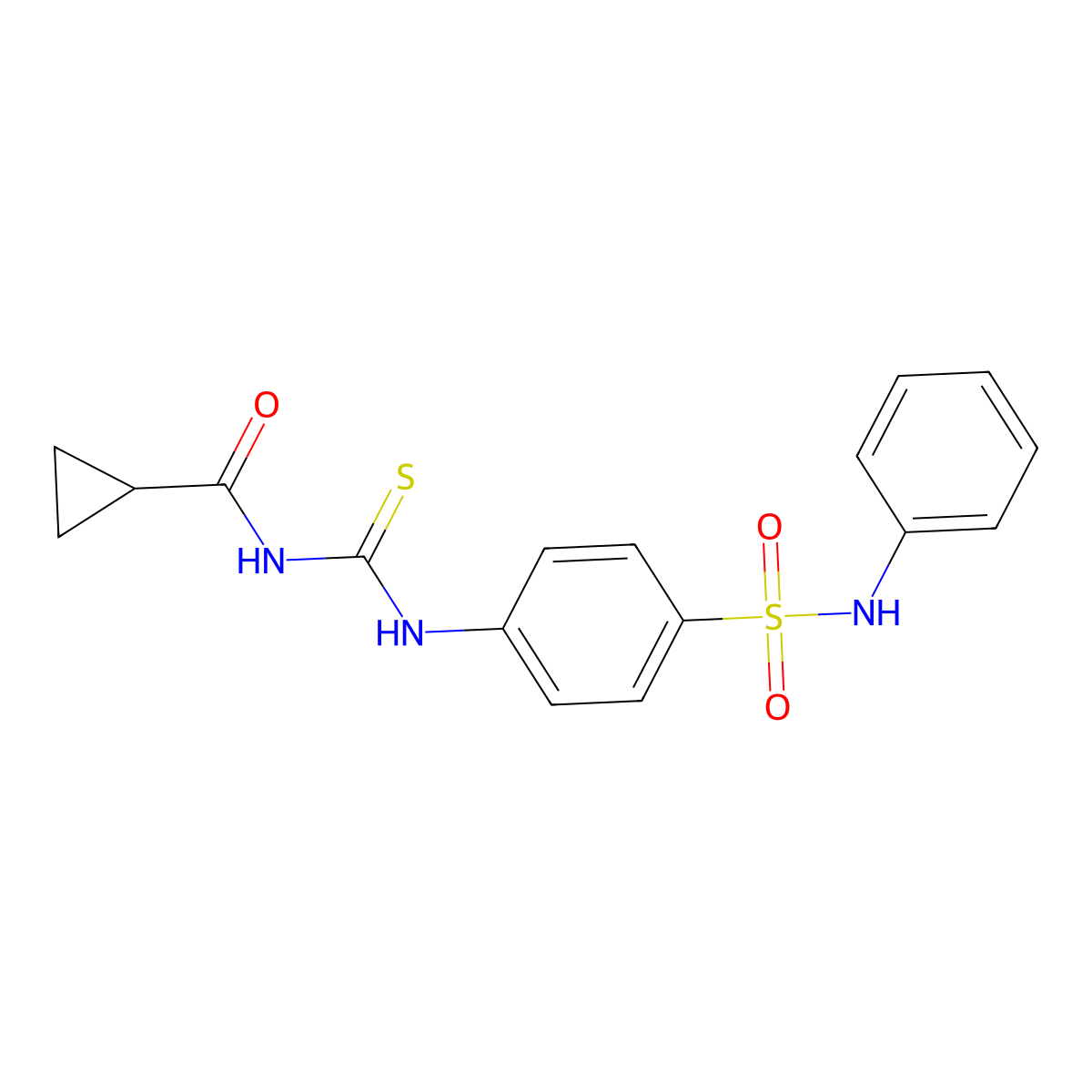 N-({[4-(anilinosulfonyl)phenyl]amino}carbonothioyl)cyclopropanecarboxamide molecular structure, CAS 651297-57-3