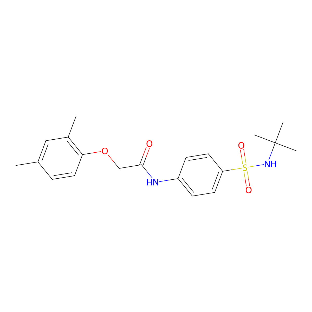 N-[4-(tert-butylsulfamoyl)phenyl]-2-(2,4-dimethylphenoxy)acetamide molecular structure, CAS 651298-60-1